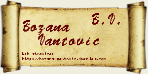 Božana Vantović vizit kartica